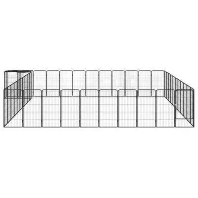 Produktbild von vidaXL 46-tlg. Hundelaufstall Schwarz 50x100cm Stahl Pulverbeschichtet