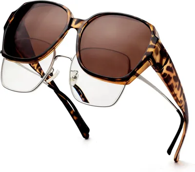 Produktbild von Clip-On Sonnenbrille Damen, Polarisierend, UV-Schutz, Ultraleicht, Überziehbrille für Brillenträger