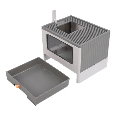 Obrázek produktu pro Uzavřený box na stelivo,Skládací uzavřený box na stelivo,Skládací box na kočičí stelivo,Uzavřený box na stelivo pro koťata,Box na kočičí stelivo proti rozstřiku,Kočičí toaletní box