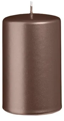 Produktbild von Stumpenkerzen Metallic Matt Mocca 100 x Ø 60 mm, 12 Stück