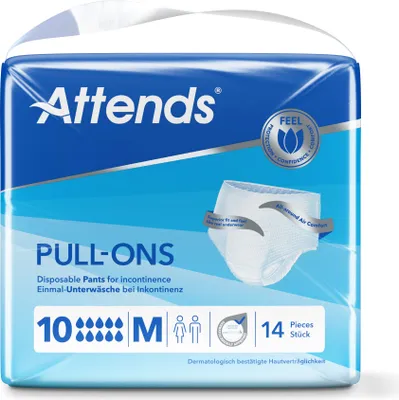 Image de ATTENDS Pull-Ons 10 Medium - 4 paquets de 14 protections