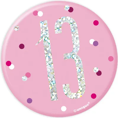 Produktbild von 13. Geburtstag | Button / Anstecker pink