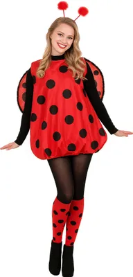 Marienkäfer Kostüm Happy für Damen Gr. M/L rot Tier Ladybug Fasching Karneval Mottoparty Gruppenkostüm