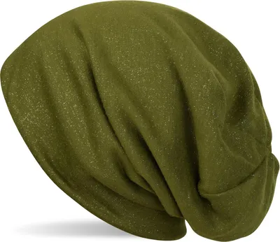 Produktbild von styleBREAKER Damen Beanie Mütze mit All Over Glitzer in Unifarben, Glitzermütze, Leichte Stoffmütze Einfarbig 04024117