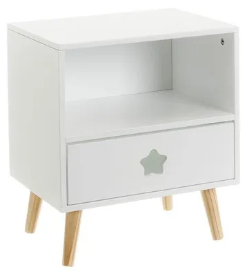 Produktbild von DRW Beistelltisch aus MDF-Holz in Weiß