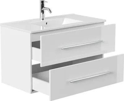 Produktbild von Badmöbel Waschplatz "Homeline 90" weiß Hochglanz