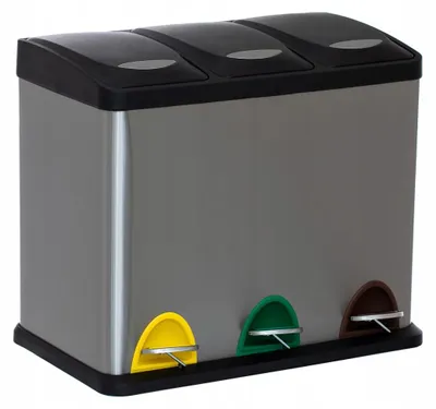 Produktbild von EASYFORM Mülltrennungssystem 3 Fächer 60 L Edelstahl