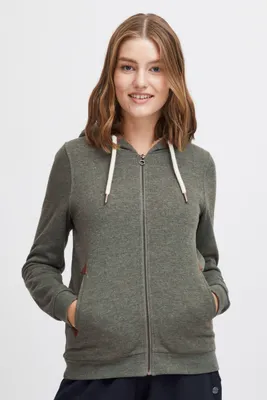 Produktbild von OXMO OXVicky Pile Sweat Zip-Hoodie Damen Sweatjacke Cardigan Sweatshirtjacke mit Teddy-Futter Reißverschluss Eingrifftaschen Regular fit