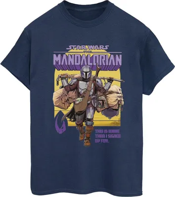 Produktbild von Star Wars - "The Mandalorian More Than I Signed Up For" T-Shirt für Damen BI45821 (XXL) (Marineblau)