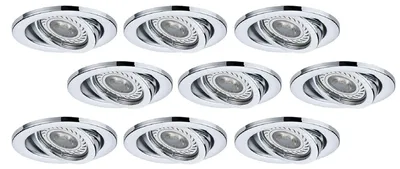 Immagine prodotto di Set da 3/6 o 9 faretti da incasso a LED 3,5 W 230 V GU10 51 mm cromato/metallo, bianco caldo, LED inclusi