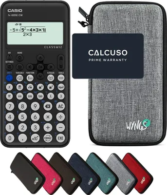 Produktbild von Casio fx-82DE CW ClassWiz inkl. WYNGS Schutztasche Hellgrau - Wissenschaftlicher Taschenrechner - Basic Set