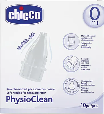 Produktbild von Chicco PhysioClean Soft Nozzles For Nasal Aspirator 0M+ 10 Units