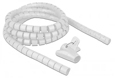 Immagine prodotto di DELOCK Spiralschlauch mit Einziehwerkzeug 2,5 m x 25 mm weiß