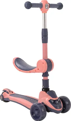Produktbild von 3 in 1 Kinderroller Kinderscooter mit Abnehmbarem Sitz,LED große Räder,Höheverstellbaren für Kinder ab 2 Jahre