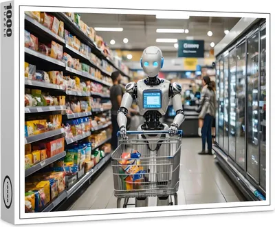 Produktbild von raxxa Premium-Puzzle "KI im Supermarkt", 1000 Teile