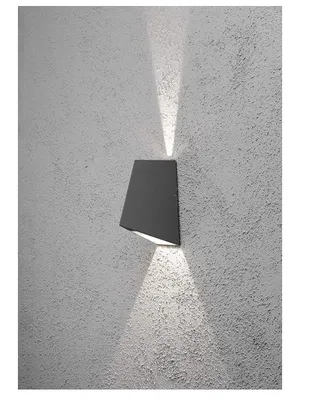 Imagen del producto de Lámpara de pared LED de alta potencia Konstsmide Imola, con doble haz de luz, en aluminio lacado en color antracita y con pantalla de acrílico transparente; modelo 7928-370