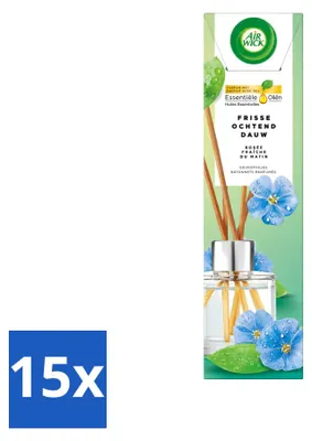 Produktbild von 15 x Air Wick Duftstäbchen Frischer Morgentau mit ätherischen Ölen 40 ml - Vorteilspackung - 15 Stücke