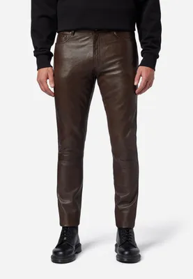 Immagine prodotto di Pantaloni da uomo in pelle jeans Ricano SLIM FIT - Marrone / 38