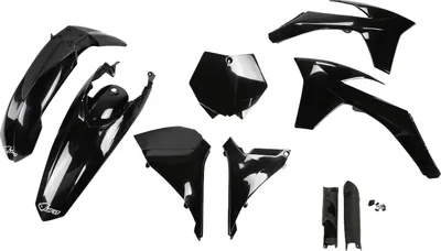 Produktbild von Verkleidungskit UFO PLAST 9-teilig Verkleidungssatz Kunststoff mit Gabelschutz für KTM SX SX-F 125 - 450 ccm Bj. 2011 - 2012, Farbe:schwarz