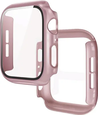 Produktbild von Schutzhülle mit Glas für Apple Watch SE 3 / SE 2 / SE / 6 / 5 / 4 (40 mm), Bizon Case+Glass Watch, Rosegold