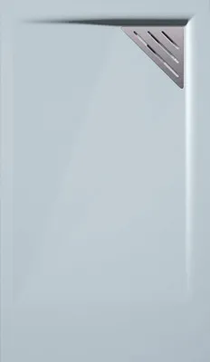 Produktbild von Mineralguss-Duschwanne extra flach TRINITY in GRAU 90x140 cm  Ablaufschutz in Chrom