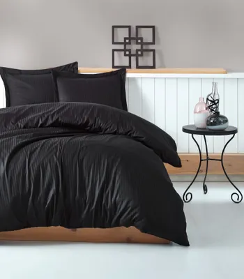 Produktbild von L'Essentiel Linge de Maison, Stripe- CTN3496, Schwarz, Bettdecken, 100% Baumwollsatin