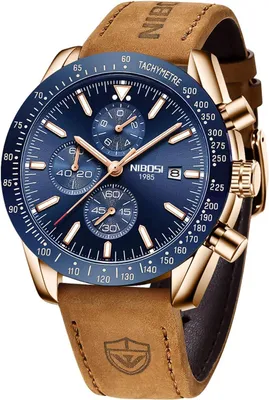 Produktbild von für Männer Klassische Elegantes Analog Quarz Chronograph Wasserdicht Leuchtende Datum Roségold Silber Armbanduhr