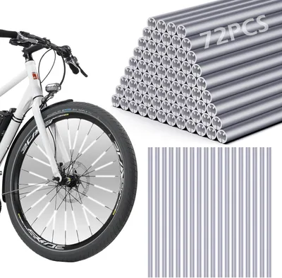 Image de Réflecteurs pour vélo, réfléchissant à 360°, gris, argent, haute luminosité, faciles à installer, réflecteurs pour pneus de vélo