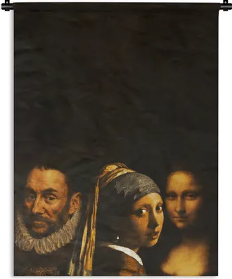 Produktbild von MuchoWow® Wandteppich Wandbehang Kunst - Alte Meister - Collage 120x160 cm Tapisserie Dekoration Wandtuch - Wohnzimmer - Moderne