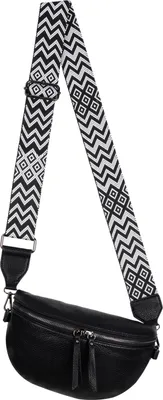 Produktbild von Bauchtasche (8330) Umhängetasche Crossbody-Bag Kunstleder Italy-Design BLACK