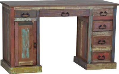 Produktbild von MiaMöbel Schreibtisch Cancun 140x83x55 cm Shabby Chic Massivholz Pinie Bunt