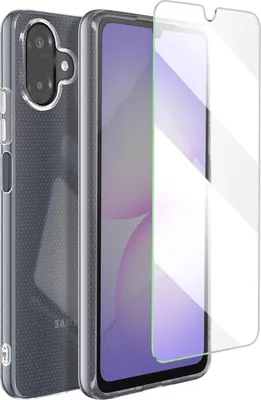 Produktbild von Mayaxess, 2-in-1 Schutzset Hülle + Panzerglas für Galaxy A07 stoßfest, Transparent