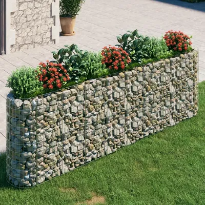 Immagine prodotto di Maison Exclusive - Gabbione con Letto Rialzato in Acciaio Zincato 330x50x100 cm