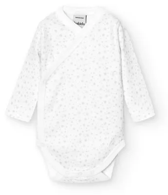 Produktbild von BABIDU Langarm-Baby-Body aus 100% Baumwolle mit Kreuzverschluss-Sterndruck, Baby