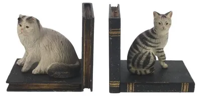 Image de Supports-livres "Meander Katten", lot de 2, dimensions : 28 x 10 x 13 cm