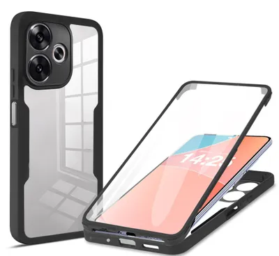 Produktbild von 360 Grad Rundum Schutz Handyhülle für Xiaomi Redmi 13 Full Cover Vollschutz Case Farbe: Schwarz