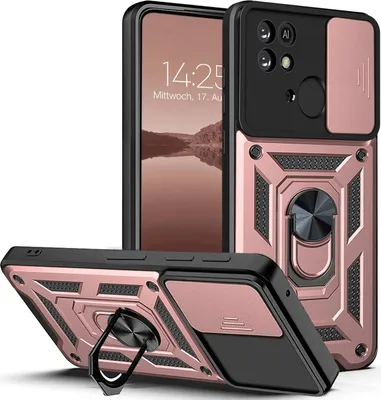 Produktbild von Armor Handyhülle für Xiaomi Redmi 10C Kameraschutz Handy Panzer Case Cover Schutzhülle Outdoor Farbe: Rosegold