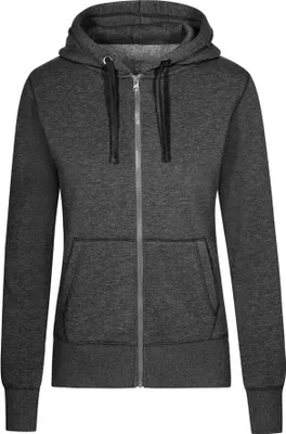 Obrázok produktu pre X.O by Promodoro 1751 | Damen X.O Hoody Jacket, Leicht tailliert - farba: Heather Black - veľkosť: XS