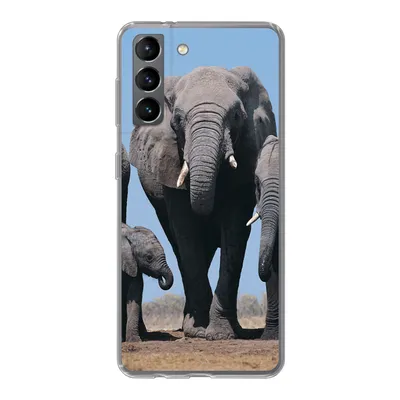 Produktbild von MuchoWow® Handyhülle Schutzhülle Hülle für Samsung Galaxy S21 Elefant - Prärie - Tiere - Natur Silikon Softcase Handy Hülle - Softcase