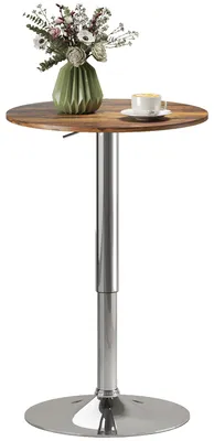 Produktbild von Stehtisch, Bistrotisch, Hochtisch, h?henverstellbar 67šC93 cm, 360¡ã drehbare Tischplatte, braun