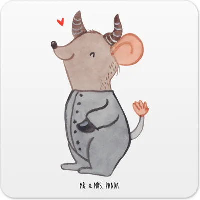 Produktbild von Mr. & Mrs. Panda Untersetzer für Gläser Stier Astrologie 10er Set - Weiß - Geschenk, Coaster, Getränke-Untersetzer, Tischuntersetzer, Geburtstagsgeschenk, Sternzeichen
