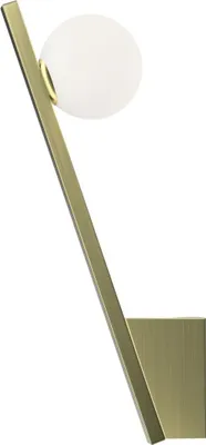 Produktbild von Wandlampe Glas Metall G9 H: 35 cm in Gold Weiß Kugelschirm Modern