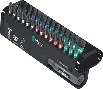 Immagine prodotto di Assortimento di bit Bit-Check 30 Impactor 1 30 pz.PH/PZD/T/6-KT.supporto a cambio rapido