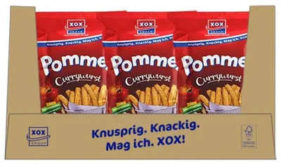Produktbild von XOX Pommes Currywurst 24x25g