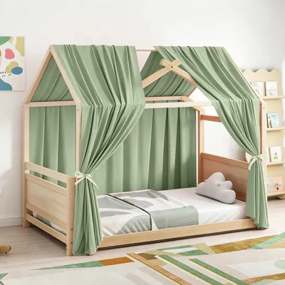 Obrázek produktu pro Sada dvou baldachýnů z mušelinu, světle zelená barva, rozměry 350 x 135 cm