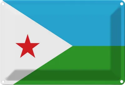 Produktbild von vianmo Blechschild 20x30 cm Dschibutis Djibouti Flagge Fahne Wappen