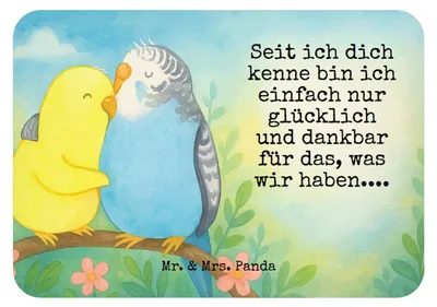 Produktbild von Mr. & Mrs. Panda magnet Wellensittich Liebe Design - Weiß - Geschenk, Paar, Pinnwandmagnet, Kühlschrankmagnet, Kuscheln, küchenmagnet, Freund, whiteboardmagnet, Verknallt