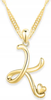 Image de Collier cœur en or avec la lettre K, ARGENT 925