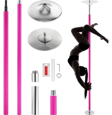 Produktbild von Professionelle Pole-Dance Stange - Tragbare Höhenverstellbare Fitnessstange in Pink - Abnehmbare  Stange - Für Fitnessstudios, Statische Tanzstange - 216,3-270 cm.