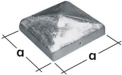 Produktbild von Pfostenkappe für Vierkantmetallpfosten 90x90x1,5mm silber verzinkt